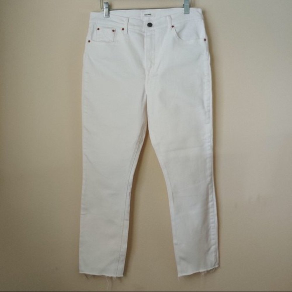 GRLFRND Reed White High Rise Skinny Ankle Jeans